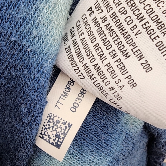 American Eagle Soft & Sexy Terry Pullover Sweatshirt Tie-dye Crew Neck Blue XL - Picture 9 of 10